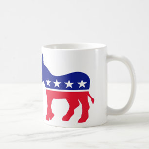 Caneca De Café Democrata Vermelho, Branco e Azul DONKEY MUG