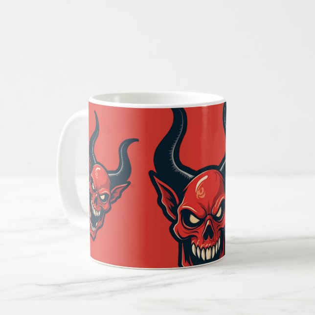 Caneca De Café Démoniaque rouge  (Frente Esquerda)