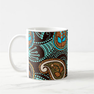 Caneca De Café Denim Paisley: Padrão de Textura de Jeans Invisíve