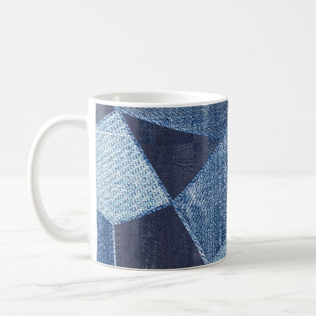 Caneca De Café Denim Urban: Patchwork Disparada. (Esquerda)