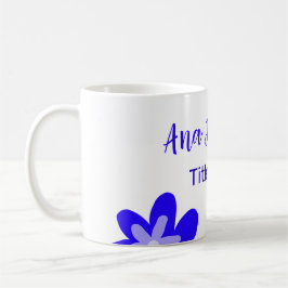 Caneca De Café Denominação do rabisco de flor azul título ano 20X