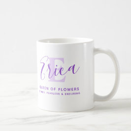 Caneca De Café Denominação Erica que significa monograma E roxo
