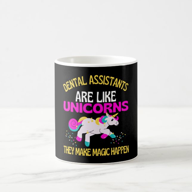 Caneca De Café Dental Assistant Unicorn, Magical Unicorn Dentist (Centro)