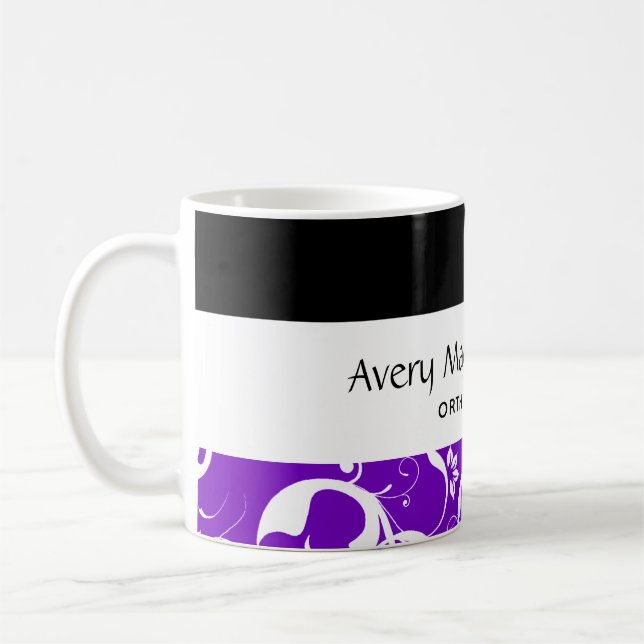 Caneca De Café Dental Office Funcionarios Pro Damask (Esquerda)
