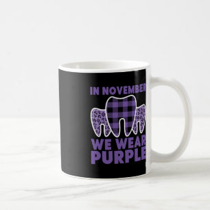 Caneca De Café Dente em novembro Vestimos Alzheimer Roxo