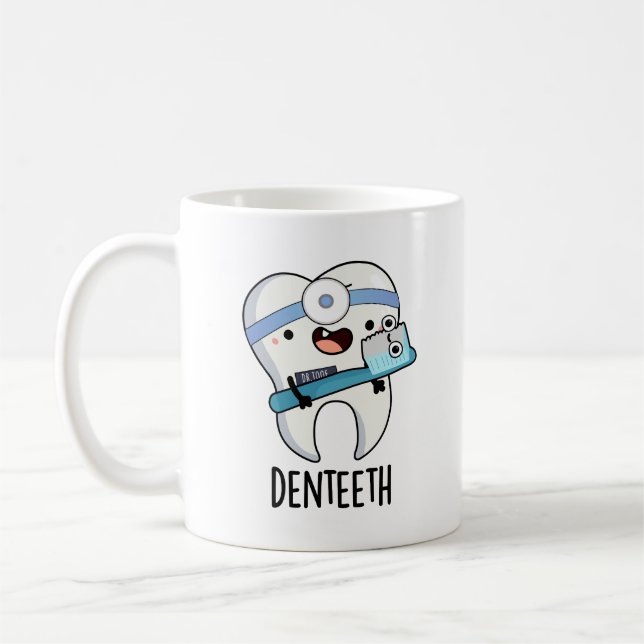 Caneca De Café Denteeth Engraçado Dentes Arrepiados (Esquerda)