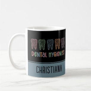 Caneca De Café Dentes de impressão leopardo hipergienista dentári