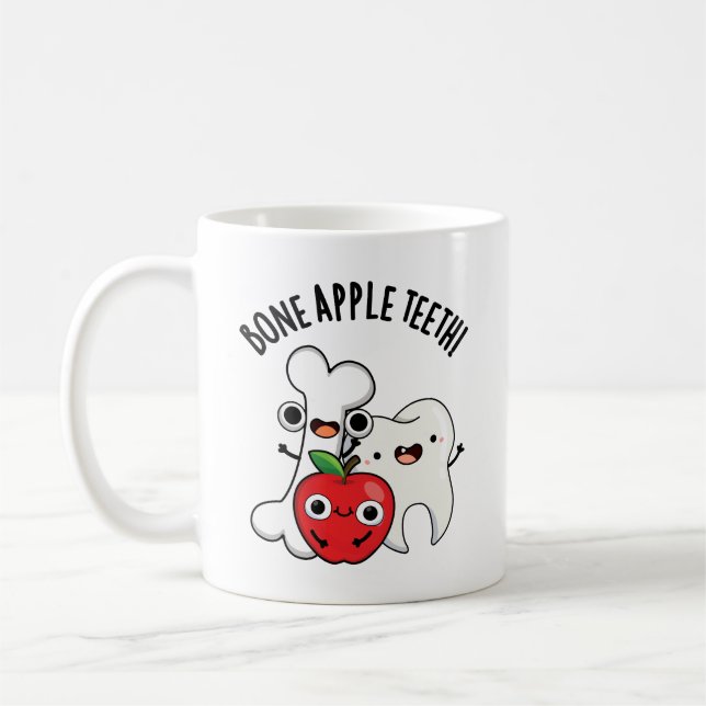 Caneca De Café Dentes de Maçã de Osso Piada Bona Appetit Engraçad (Esquerda)