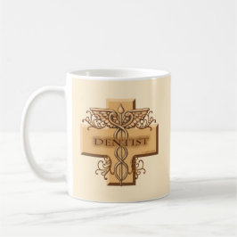 Caneca De Café Dentist Cross Caduceus