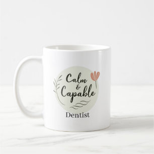 Caneca De Café Dentista Calmo & Capaz Agradecimento Personalizado