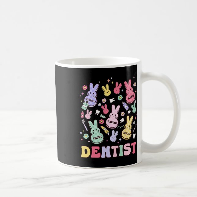 Caneca De Café Dentista da Páscoa Retro Rdh Higienista Dental Esq (Direita)