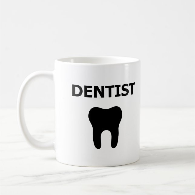 Caneca De Café Dentista, design de dente (Esquerda)