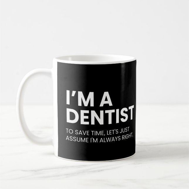 Caneca De Café Dentista Dito de Trabalho Engraçado (Esquerda)