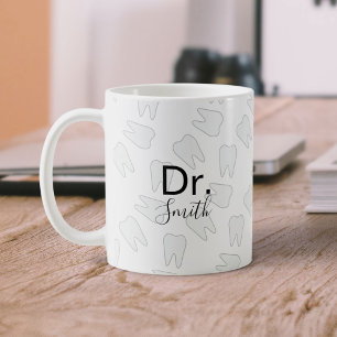 Caneca De Café Dentista Higienist Dental Assistant Patterno