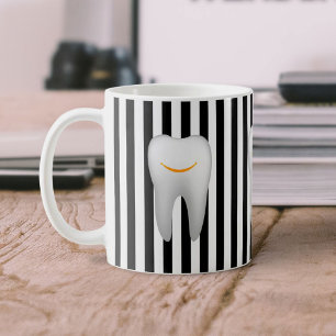Caneca De Café Dentista Hygienist Dental Assistant Modern Strips