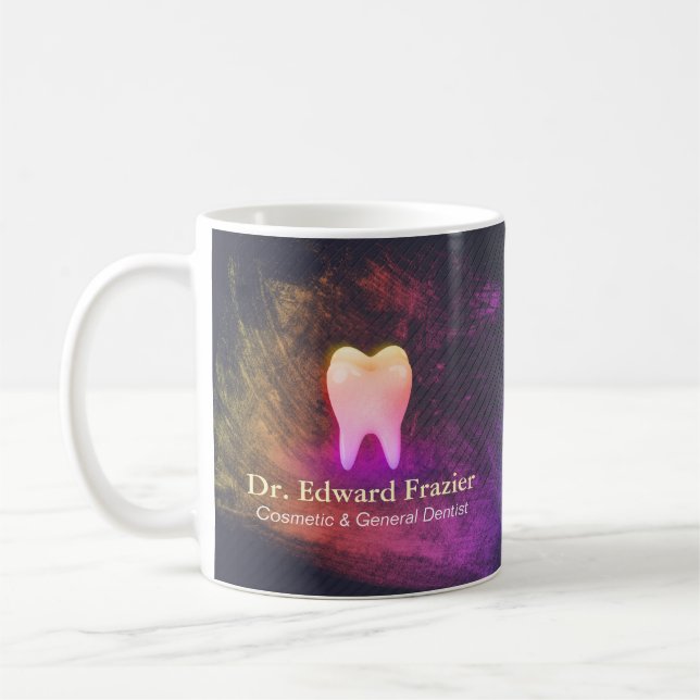 Caneca De Café Dentista profissional Dentista Dentista Dente Rosa (Esquerda)
