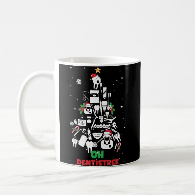 Caneca De Café Dentistree Dentist Dental Teeth Árvore de Natal (Esquerda)