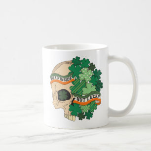 Caneca De Café Dentro morto Mas Sortudo - Crânio e Vestuário de A