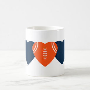Caneca De Café Denver Broncos Futebol Heart Design