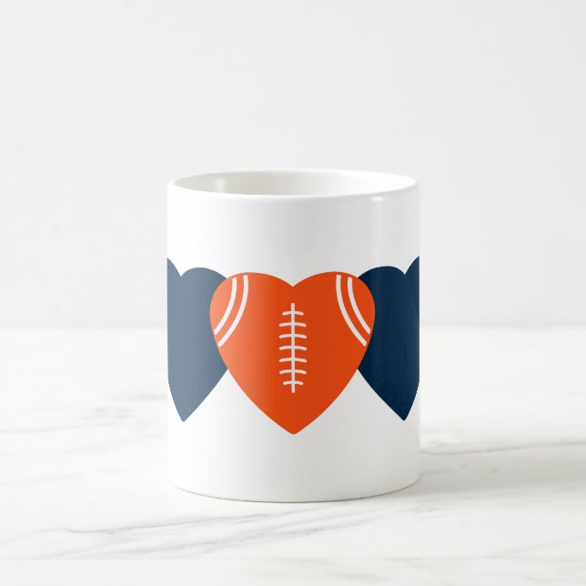 Caneca De Café Denver Broncos Futebol Heart Design (Centro)