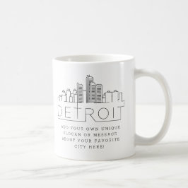 Caneca De Café Denver, Colorado Estilizou Skyline| Slogan Persona
