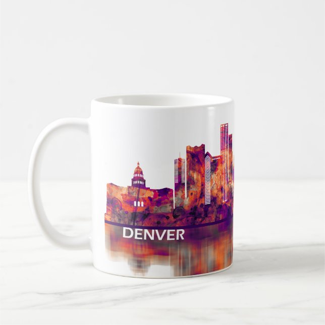 Caneca De Café Denver Colorado Skyline (Esquerda)