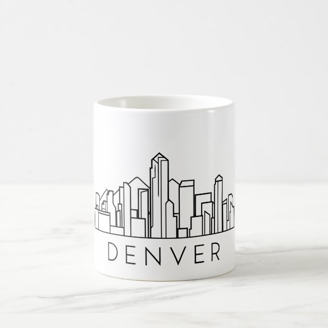Caneca De Café Denver Skyline - Design Cityscape (Centro)