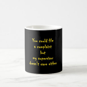 Caneca De Café Departamento de Reclamações Engraçadas Apatia