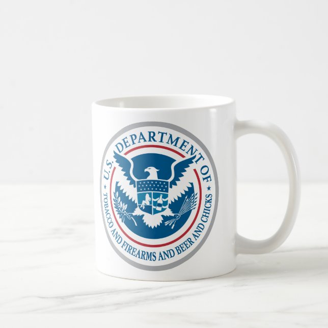 Caneca De Café Departamento dos E.U. do tabaco e as armas de fogo (Direita)