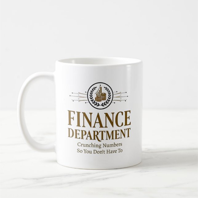 Caneca De Café Departamento Financeiro - Cotação Números de Corte (Esquerda)
