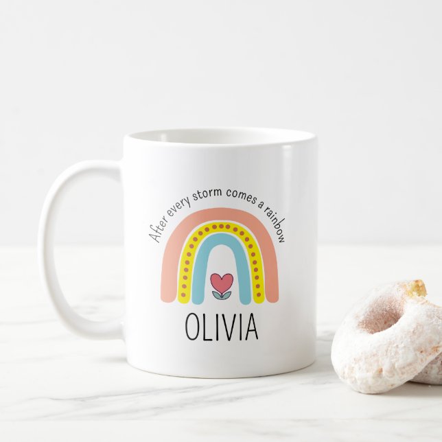Caneca De Café Depois de Cada Tempestade Arco-íris (Com Donut)