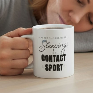 Caneca De Café Depois dos 50 Anos Dormir é um Esporte de Contato