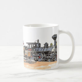 Caneca De Café Depósito ocidental velho da estrada de ferro
