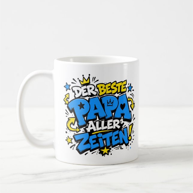 Caneca De Café der beste papa aller zeiten 8 graffiti (Esquerda)