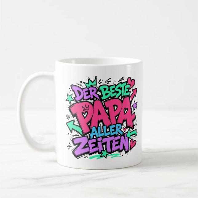 Caneca De Café der beste papa aller zeiten graffiti 12 (Esquerda)