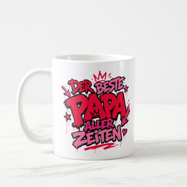 Caneca De Café der beste papa aller zeiten graffiti 13 (Esquerda)