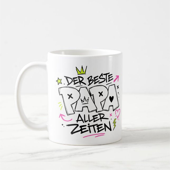 Caneca De Café der beste papa aller zeiten graffiti 9 (Esquerda)