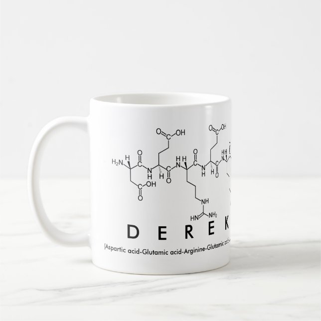 Caneca De Café Derek Peptide name mug (Esquerda)