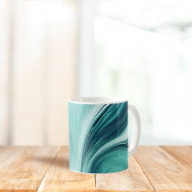 Derramamento de Líquido Verde Teal Abstrato