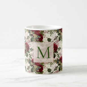 Caneca De Café Derramantes e Rosas Monogramas