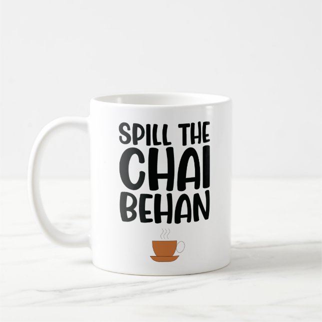 Caneca De Café Derramar O Chai Behen (Esquerda)
