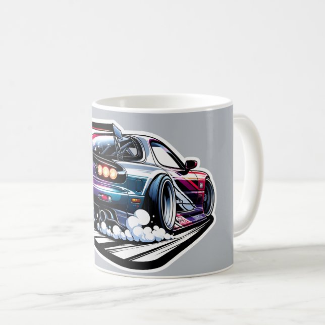 Caneca De Café Derrapagem de Mazda RX7 FD (Frente Esquerda)