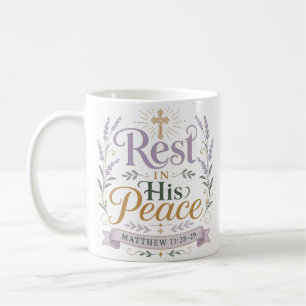 Caneca De Café Descanse Em Sua Paz Citação Cristã Religiosa