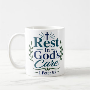 Caneca De Café Descanse no Cuidado de Deus Citação Inspiradora de