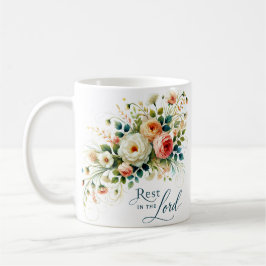 Caneca De Café Descanse no Senhor floral