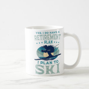 Caneca De Café Descida de esqui alpino aposentadoria de esquiador