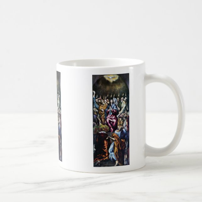 Caneca De Café Descida do Espírito Santo pelo EL de Greco (Direita)