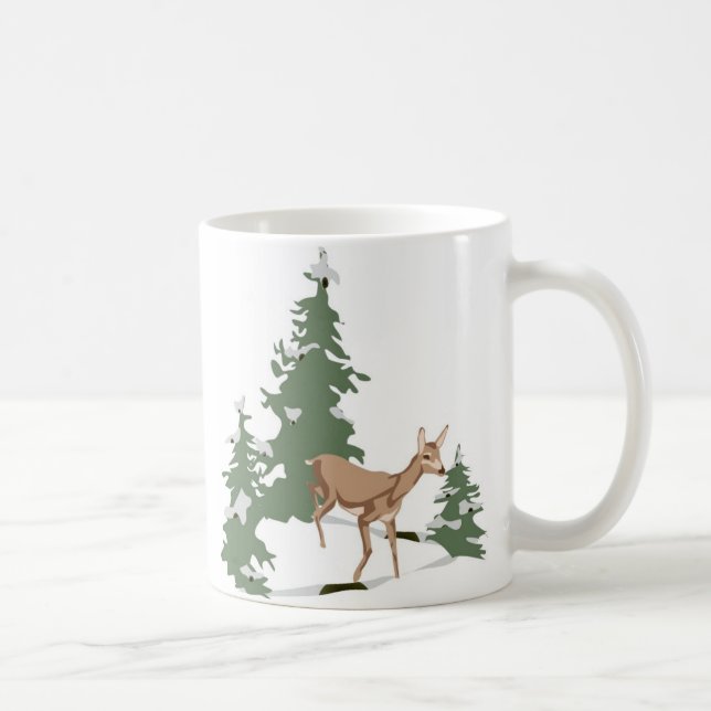 Caneca De Café Descoberto em Inverno's Floresta (Direita)