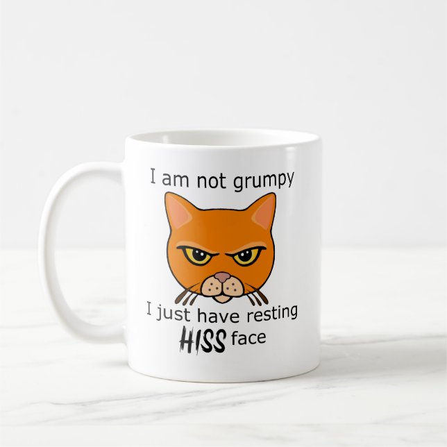 Caneca De Café Descolando seu rosto Laranja Cat - PACOTE DE Benef (Esquerda)