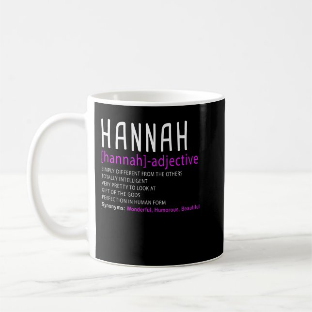 Caneca De Café Descrição de Nome Personalizado Hannah Premium (Esquerda)